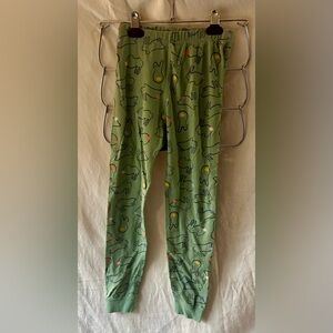 Hanna Andersson Green / Teal Bunny Print Pajama Bottoms 8 Easter PJ Pants